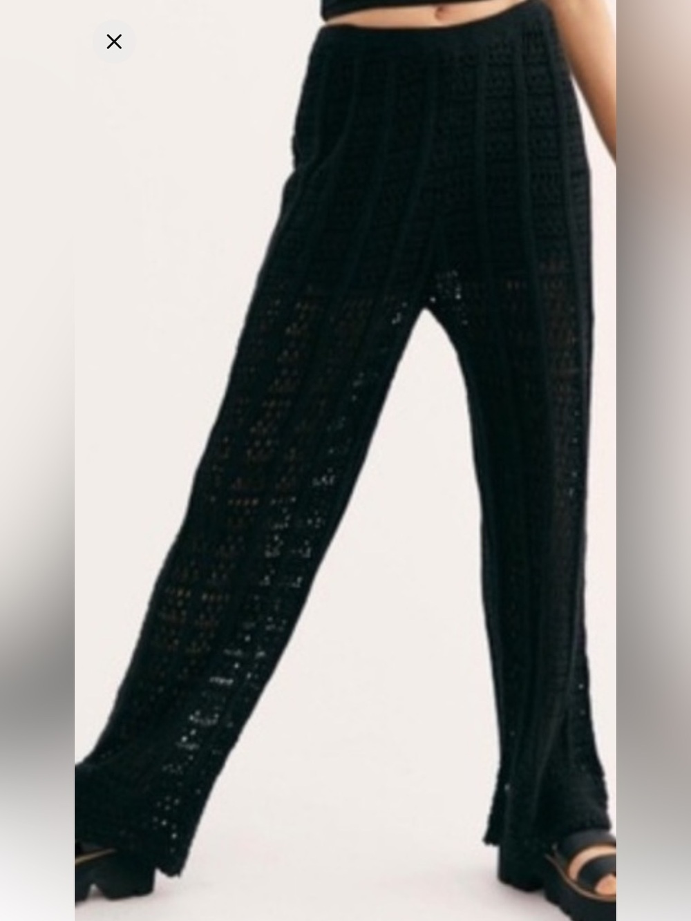Crochet Free People Beach Black Crochet Quinn Pants size S